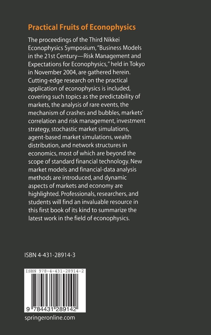Rückseitencover Practical Fruits of Econophysics