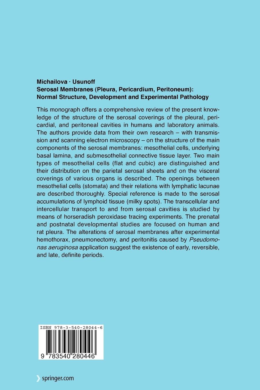 Rückseitencover Serosal Membranes (Pleura, Pericardium, Peritoneum)