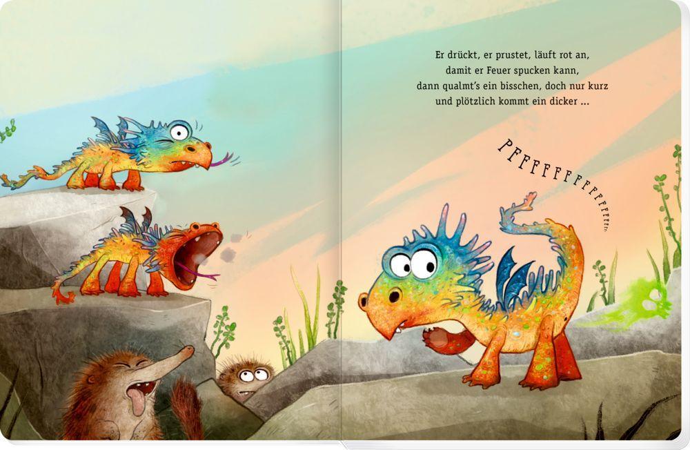 Beispielinhalt (Bild) Furzipups, der Knatterdrache (Pappbilderbuch Miniausgabe)