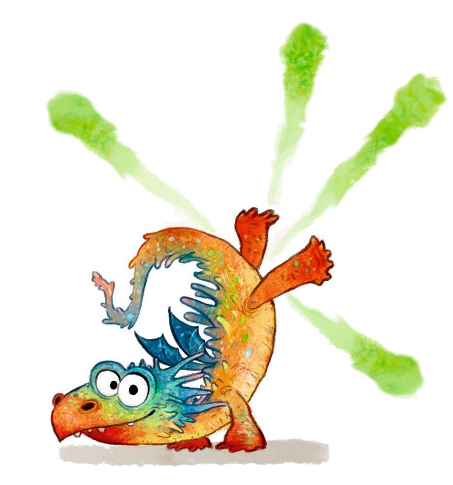 Beispielinhalt (Bild) Furzipups, der Knatterdrache (Pappbilderbuch Miniausgabe)
