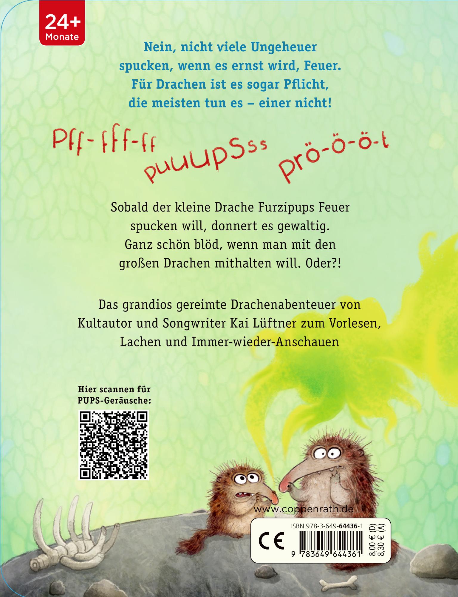 Rückseitencover Furzipups, der Knatterdrache (Pappbilderbuch Miniausgabe)