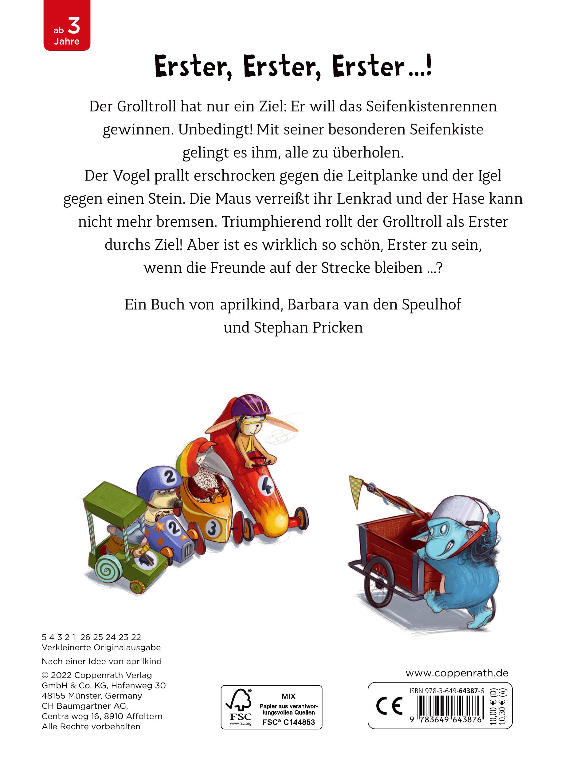 Rückseitencover Der Grolltroll ... will Erster sein! (Pappbilderbuch)