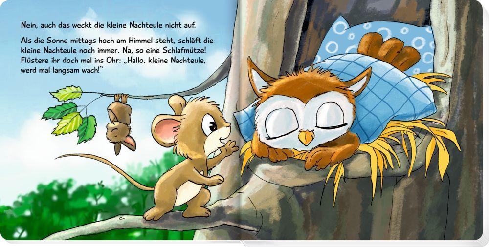 Beispielinhalt (Bild) Was machst du, kleine Nachteule?