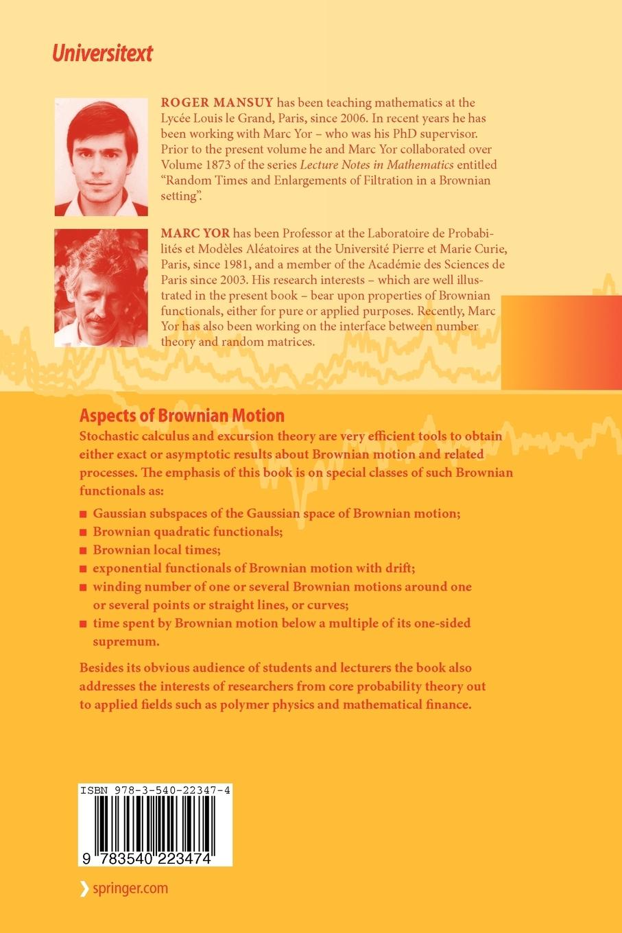 Rückseitencover Aspects of Brownian Motion