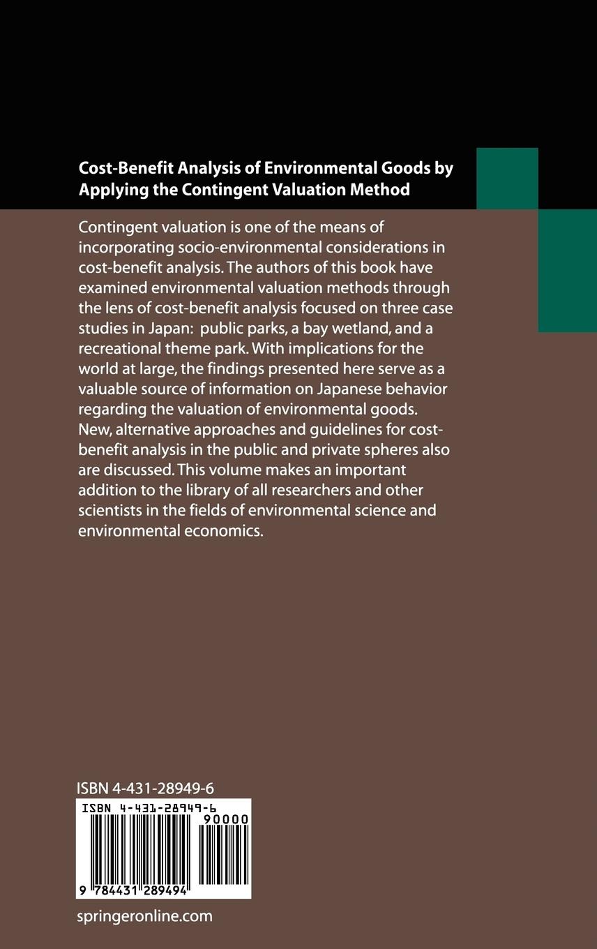 Rückseitencover Cost-Benefit Analysis of Environmental Goods by Applying Contingent Valuation Method