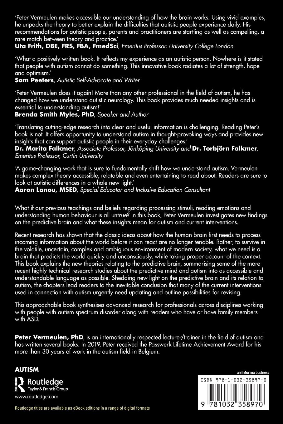 Rückseitencover Autism and The Predictive Brain