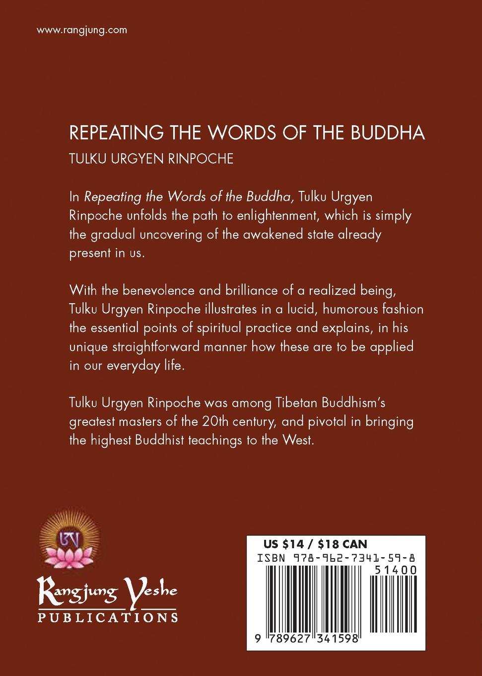Rückseitencover Repeating the Words of the Buddha