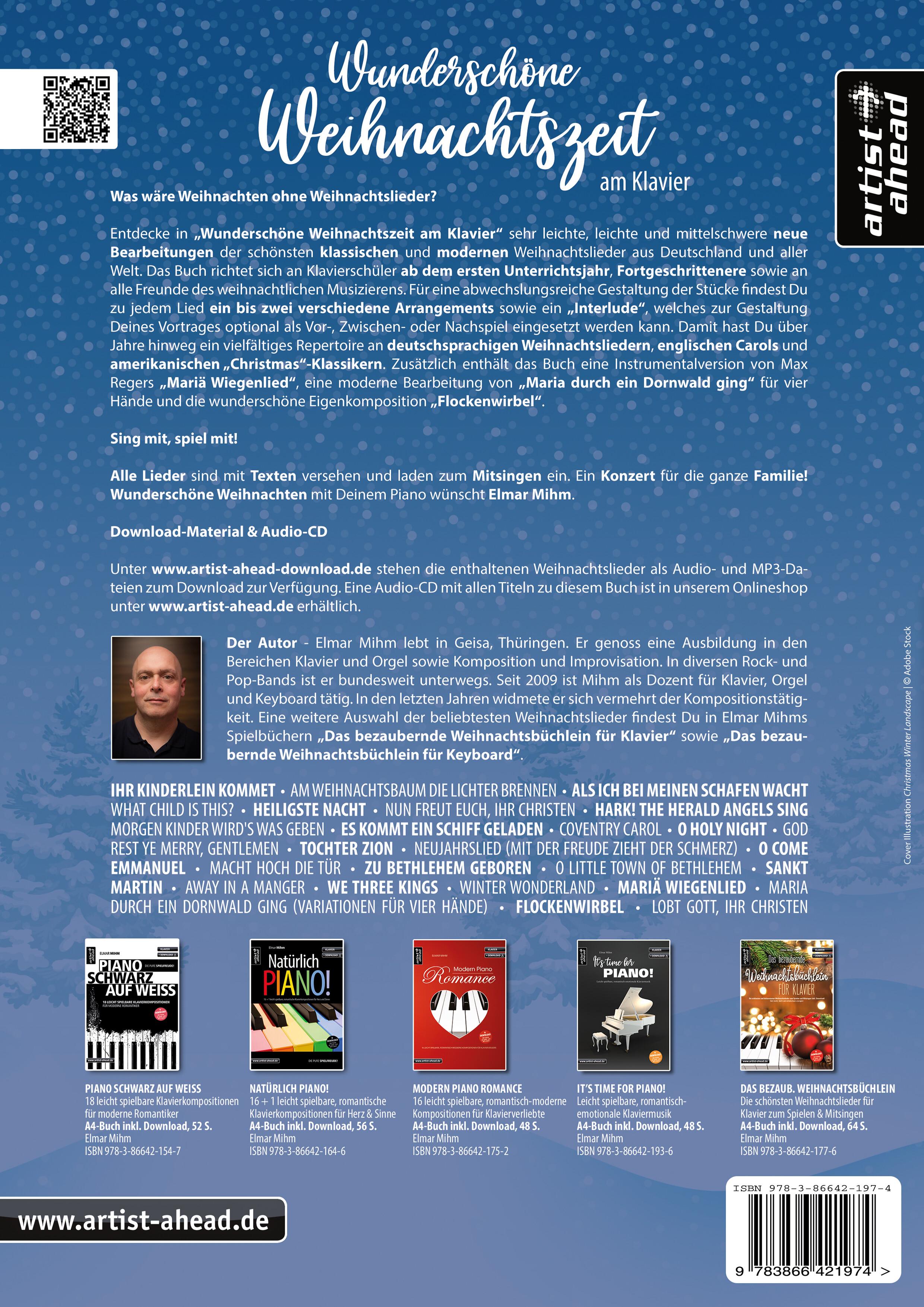 Rückseitencover Wunderschöne Weihnachtszeit am Klavier