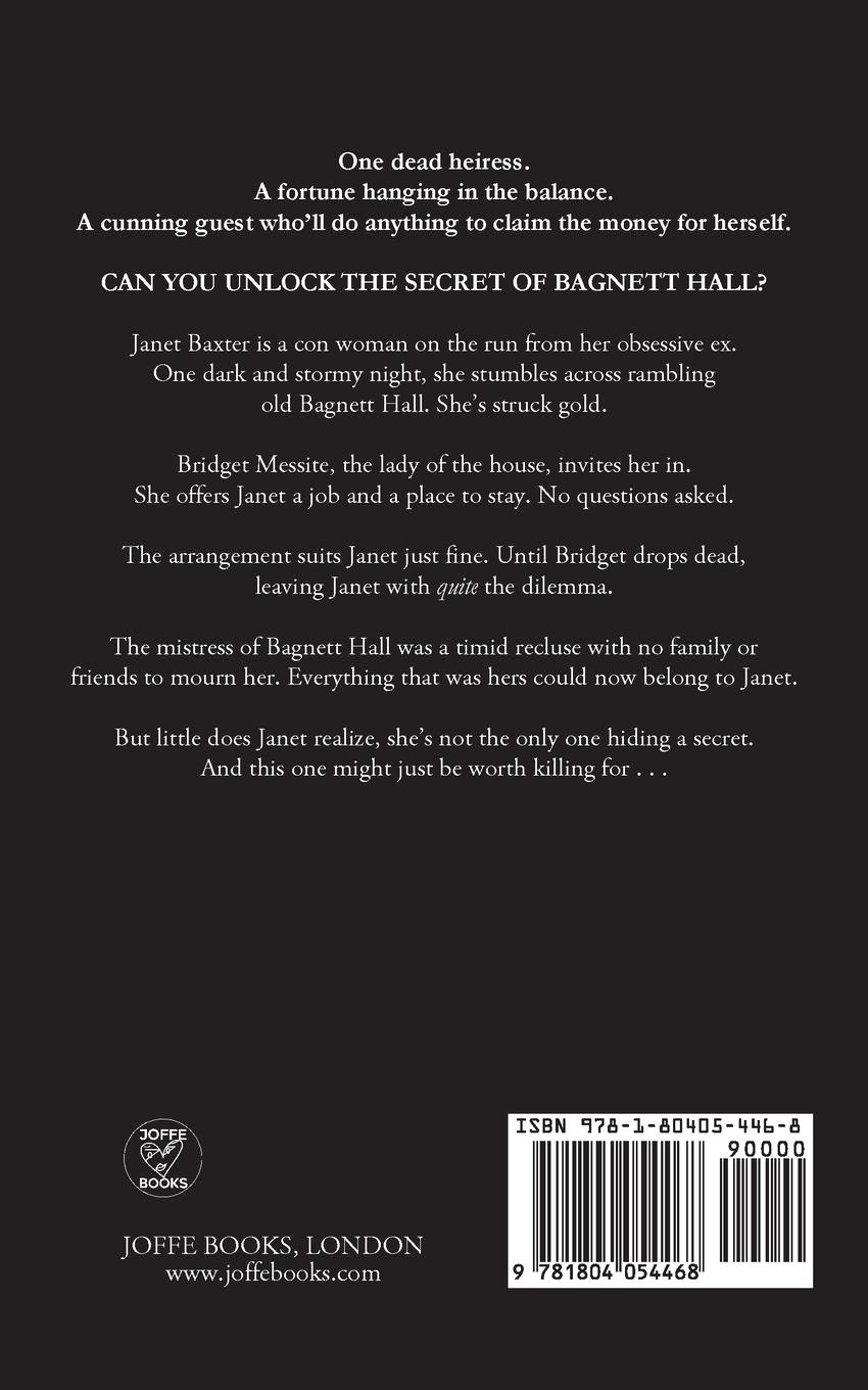 Rückseitencover THE SECRET OF BAGNETT HALL an absolutely gripping murder mystery full of twists