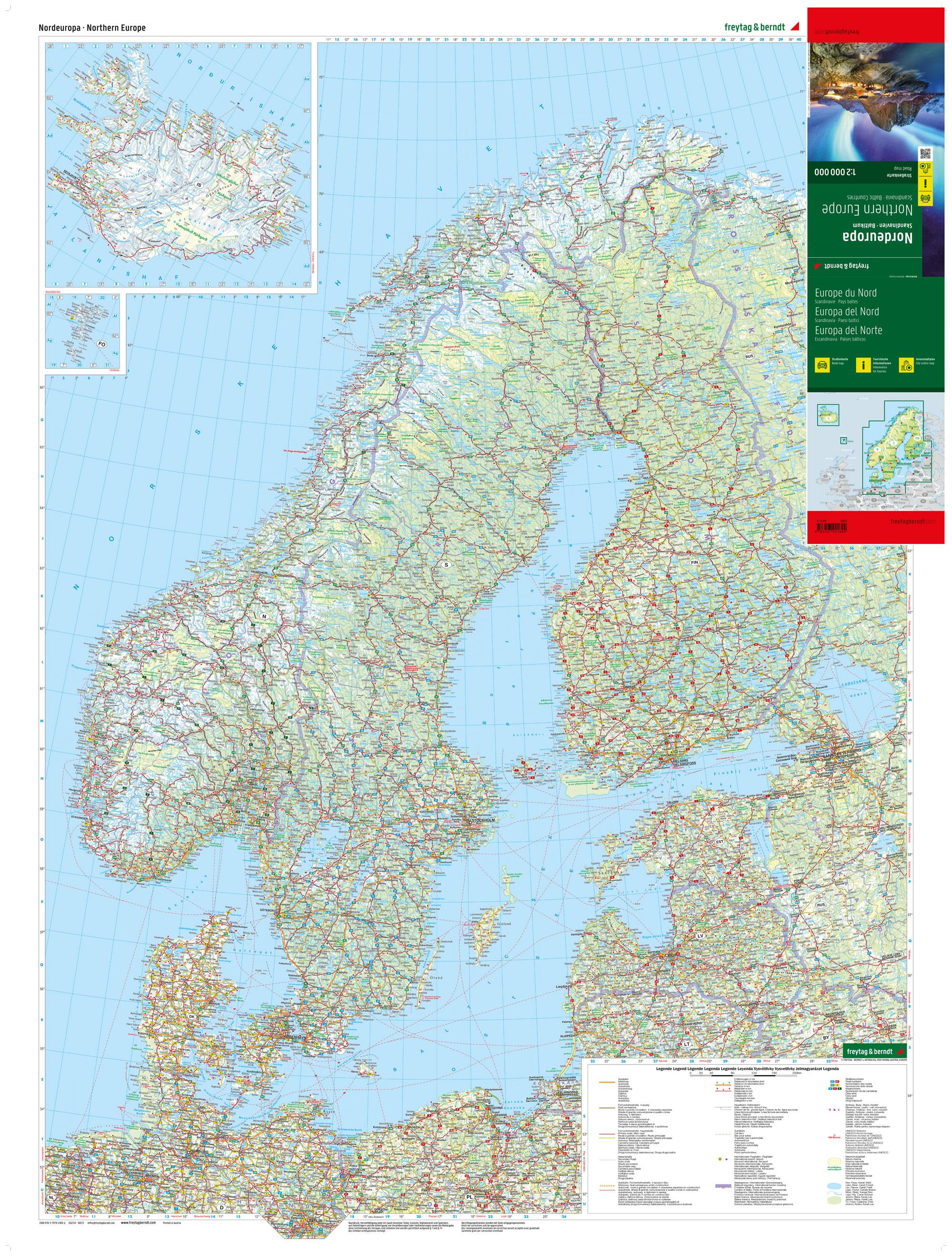 Beispielinhalt (Bild) Nordeuropa, Straßenkarte 1:2.000.000, freytag & berndt