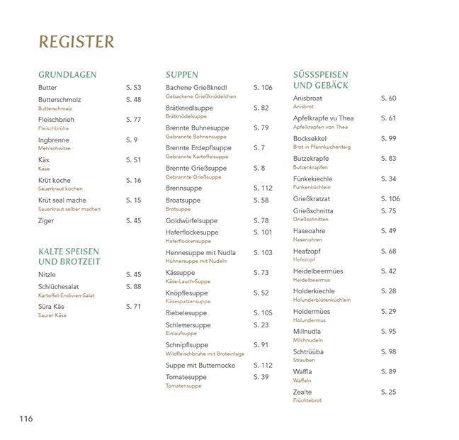 Beispielinhalt (Bild) Easse und 's olte Wisse