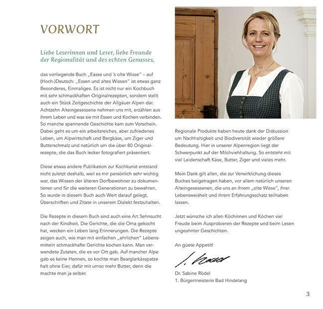 Beispielinhalt (Bild) Easse und 's olte Wisse