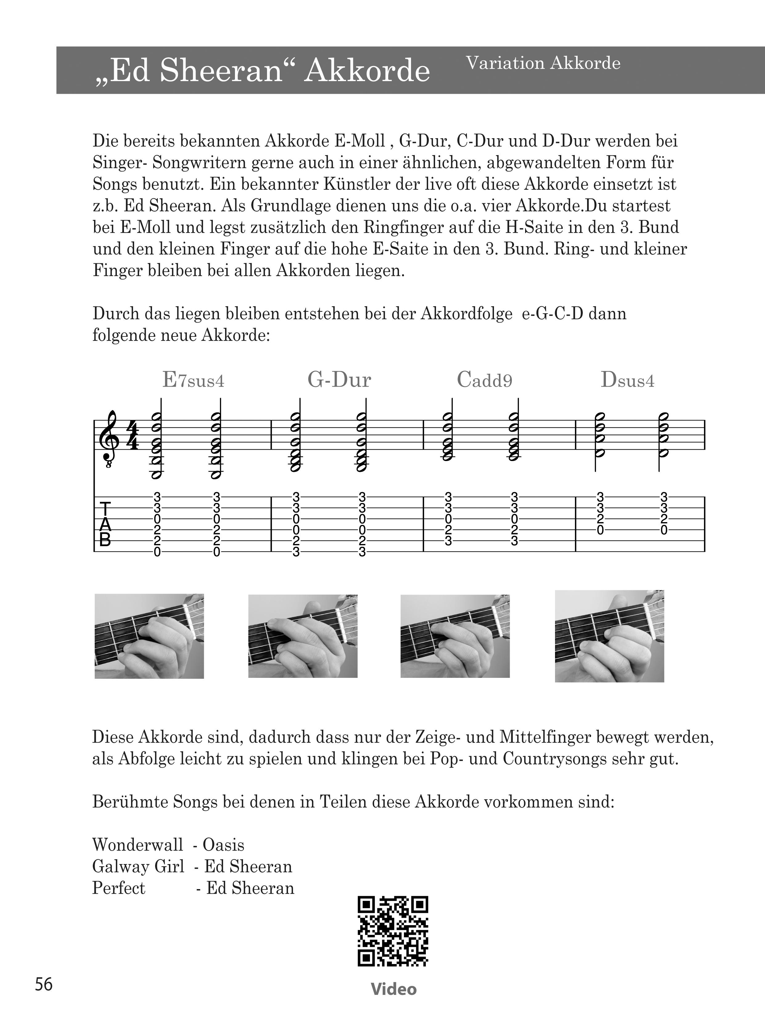 Beispielinhalt (Bild) Gitarre lernen - umfangreiches Gitarrenbuch für Anfänger und Wiedereinsteiger