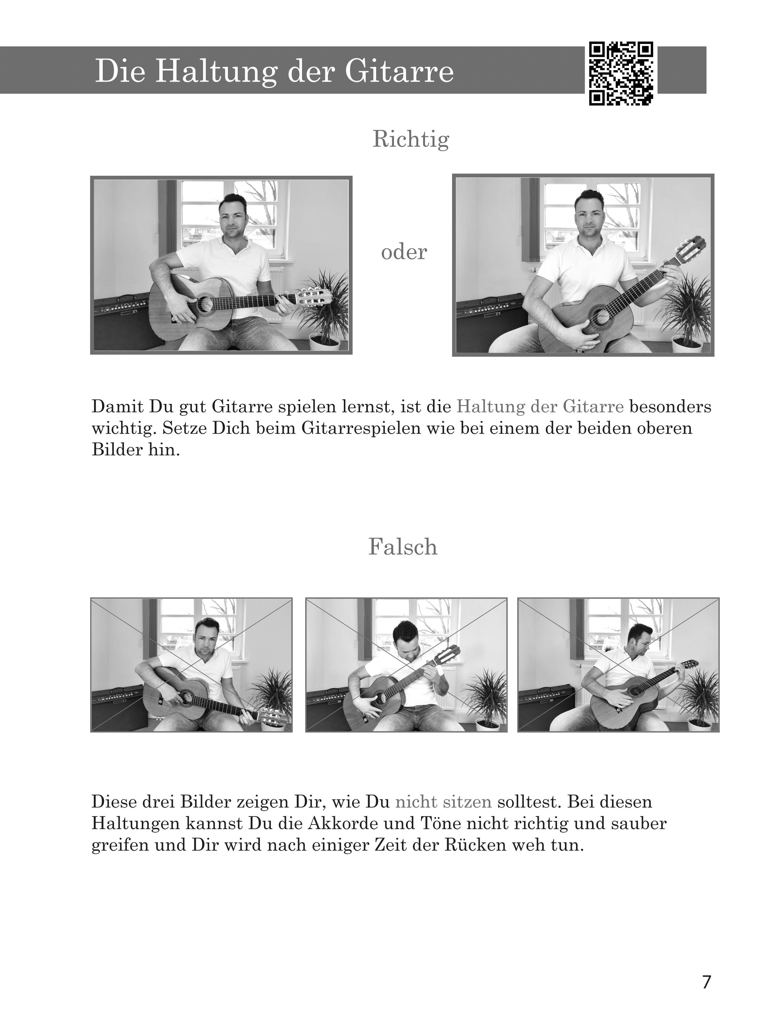 Beispielinhalt (Bild) Gitarre lernen - umfangreiches Gitarrenbuch für Anfänger und Wiedereinsteiger
