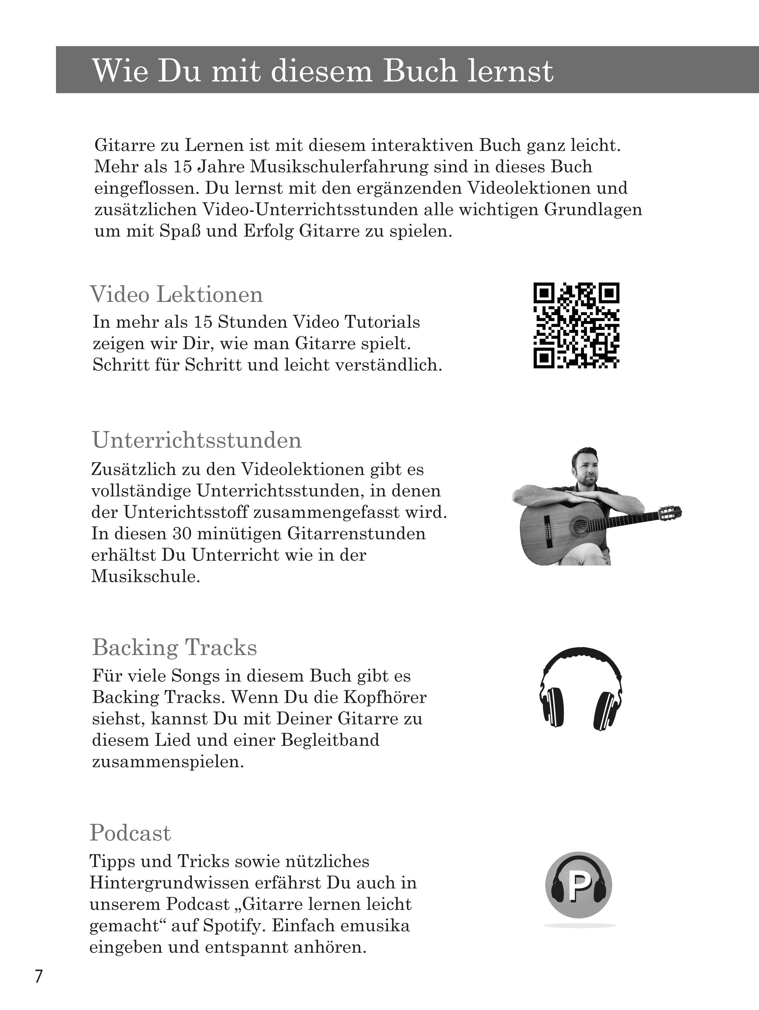 Beispielinhalt (Bild) Gitarre lernen - umfangreiches Gitarrenbuch für Anfänger und Wiedereinsteiger