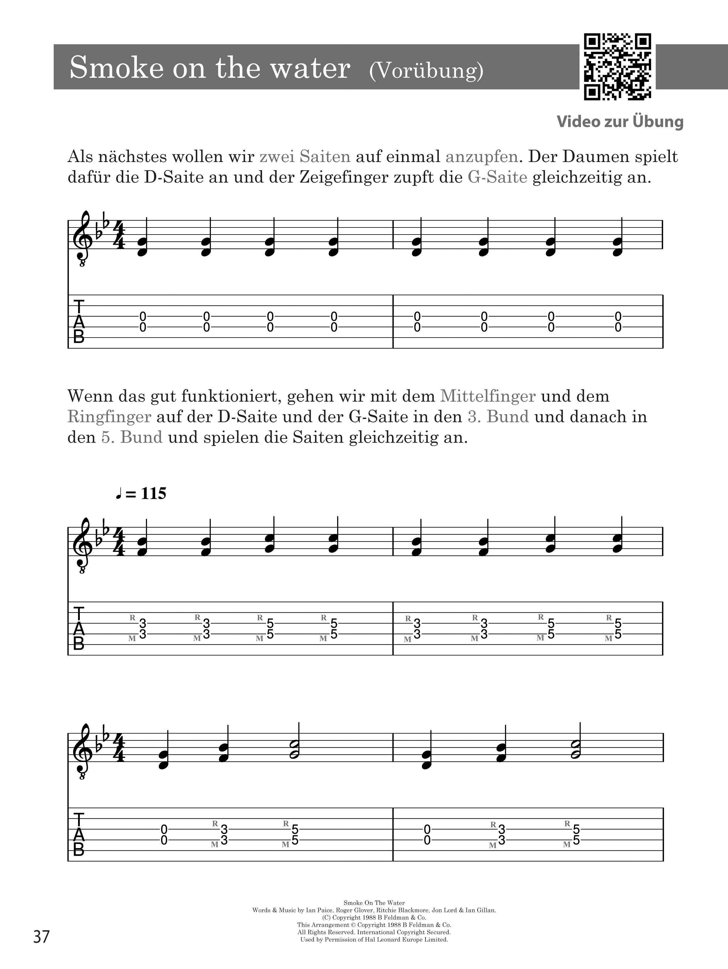 Beispielinhalt (Bild) Gitarre lernen - umfangreiches Gitarrenbuch für Anfänger und Wiedereinsteiger