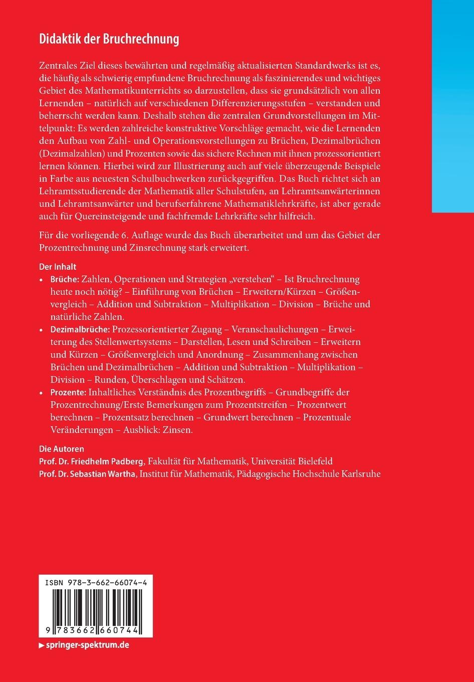 Rückseitencover Didaktik der Bruchrechnung