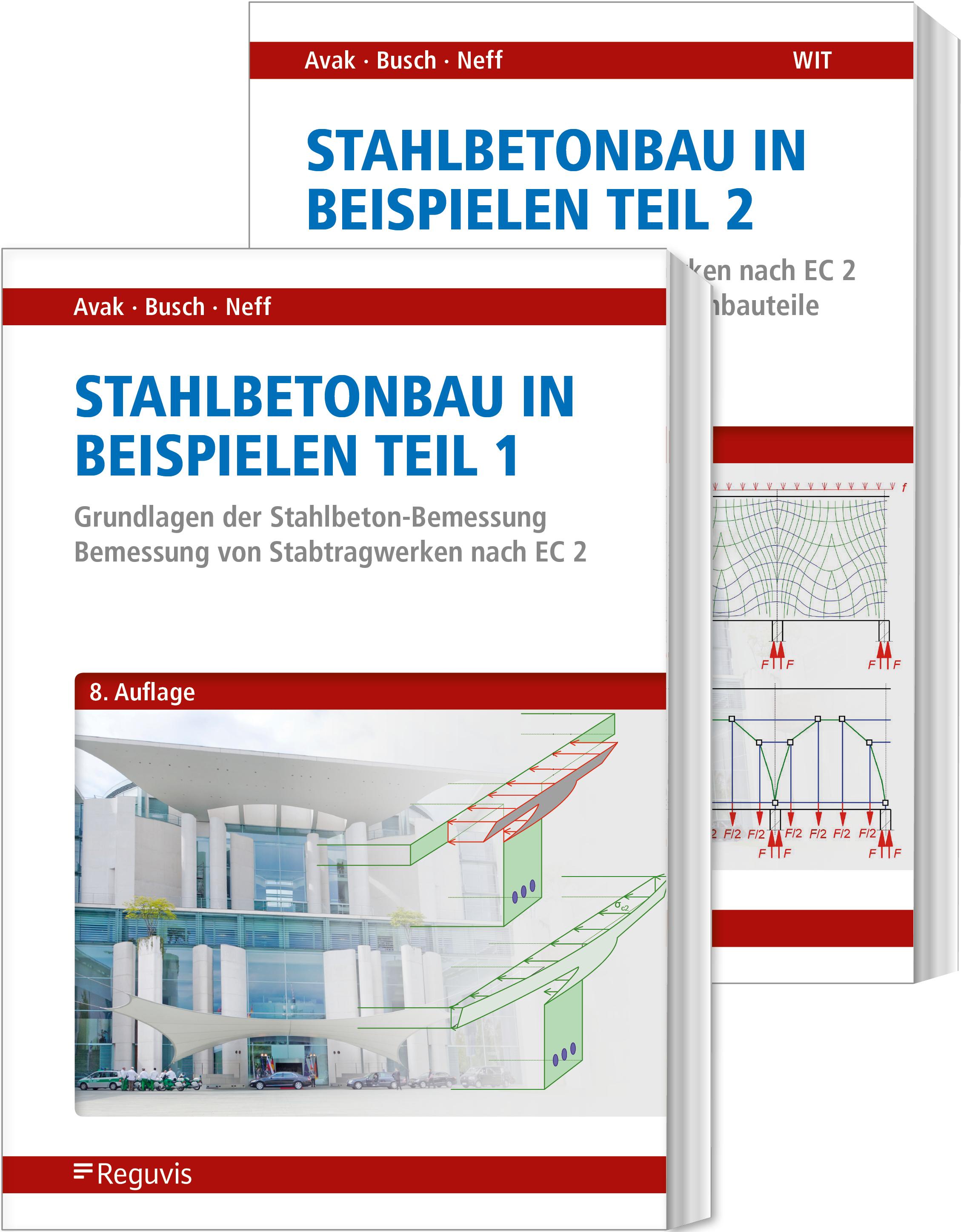 Vorderes Coverbild Stahlbetonbau in Beispielen - Teil 1 und 2