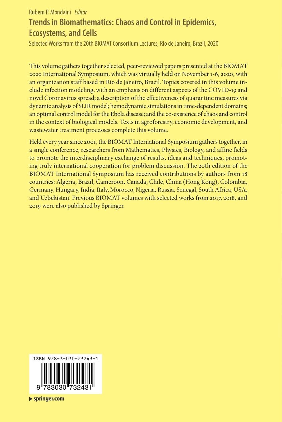 Rückseitencover Trends in Biomathematics: Chaos and Control in Epidemics, Ecosystems, and Cells