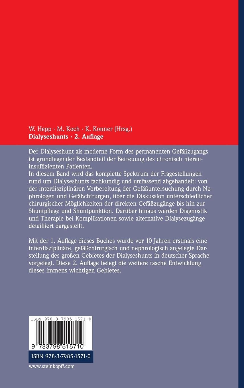 Rückseitencover Dialyseshunts