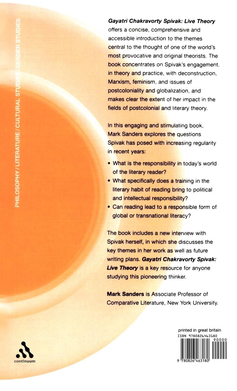 Rückseitencover Gayatri Chakravorty Spivak