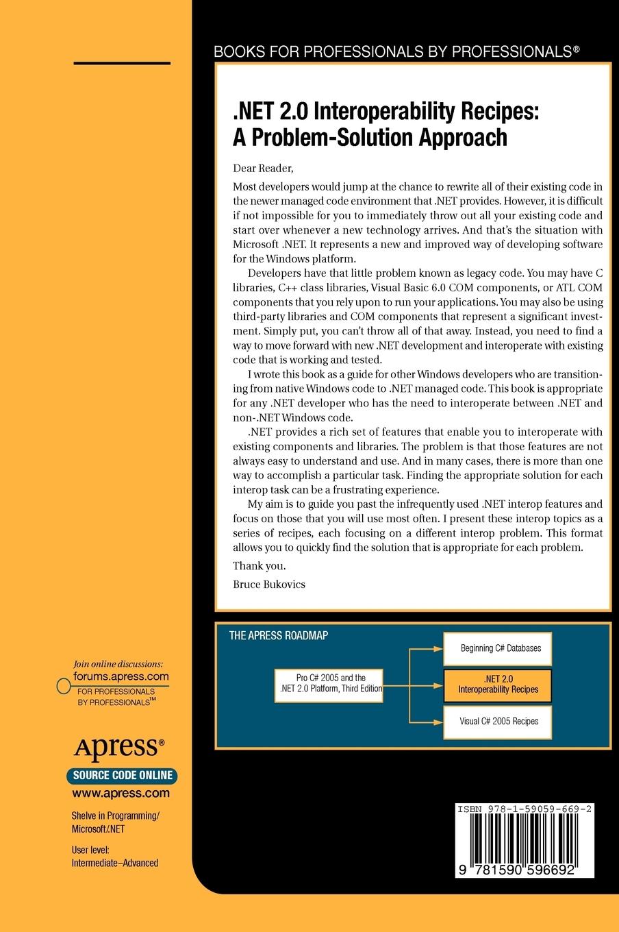 Rückseitencover .Net 2.0 Interoperability Recipes