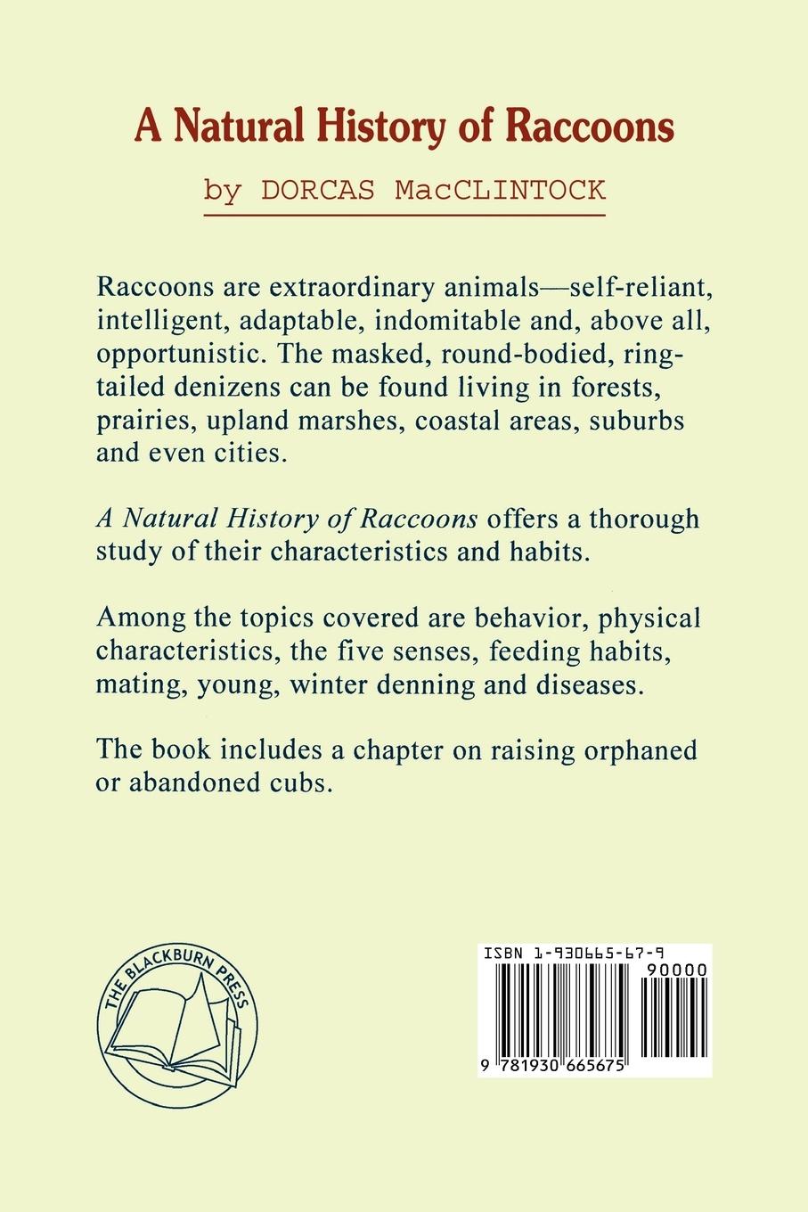 Rückseitencover A Natural History of Raccoons