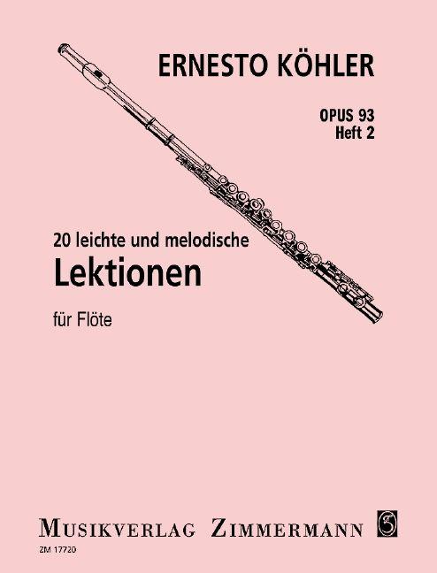 Vorderes Coverbild 20 leichte und melodische Lektionen op. 93 Heft 2 für Flöte solo