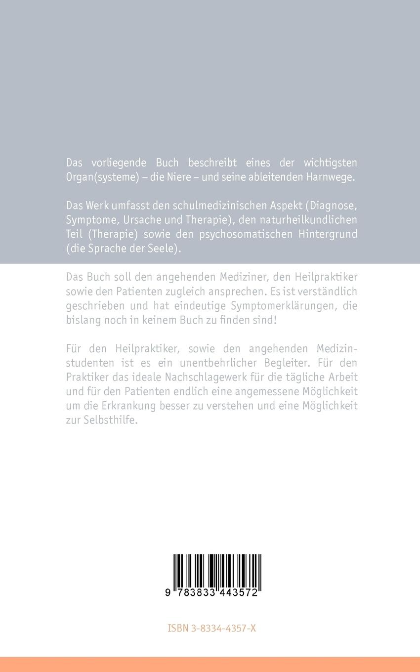 Rückseitencover Die Sprache der Niere (Harnwege)