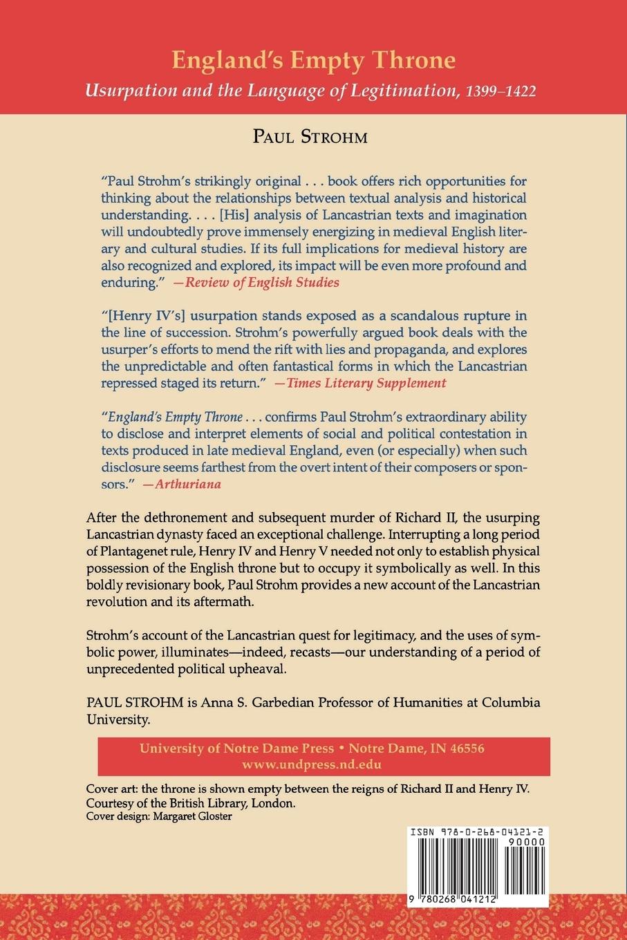 Rückseitencover England's Empty Throne