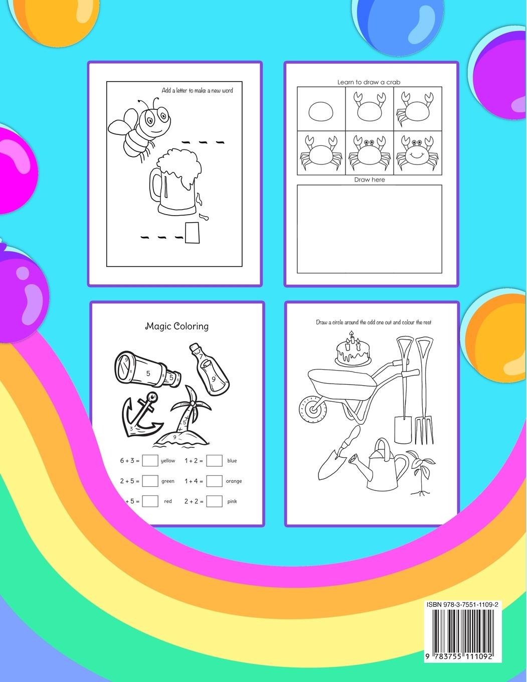 Rückseitencover Activity Book For Kids 4-8 Years Old