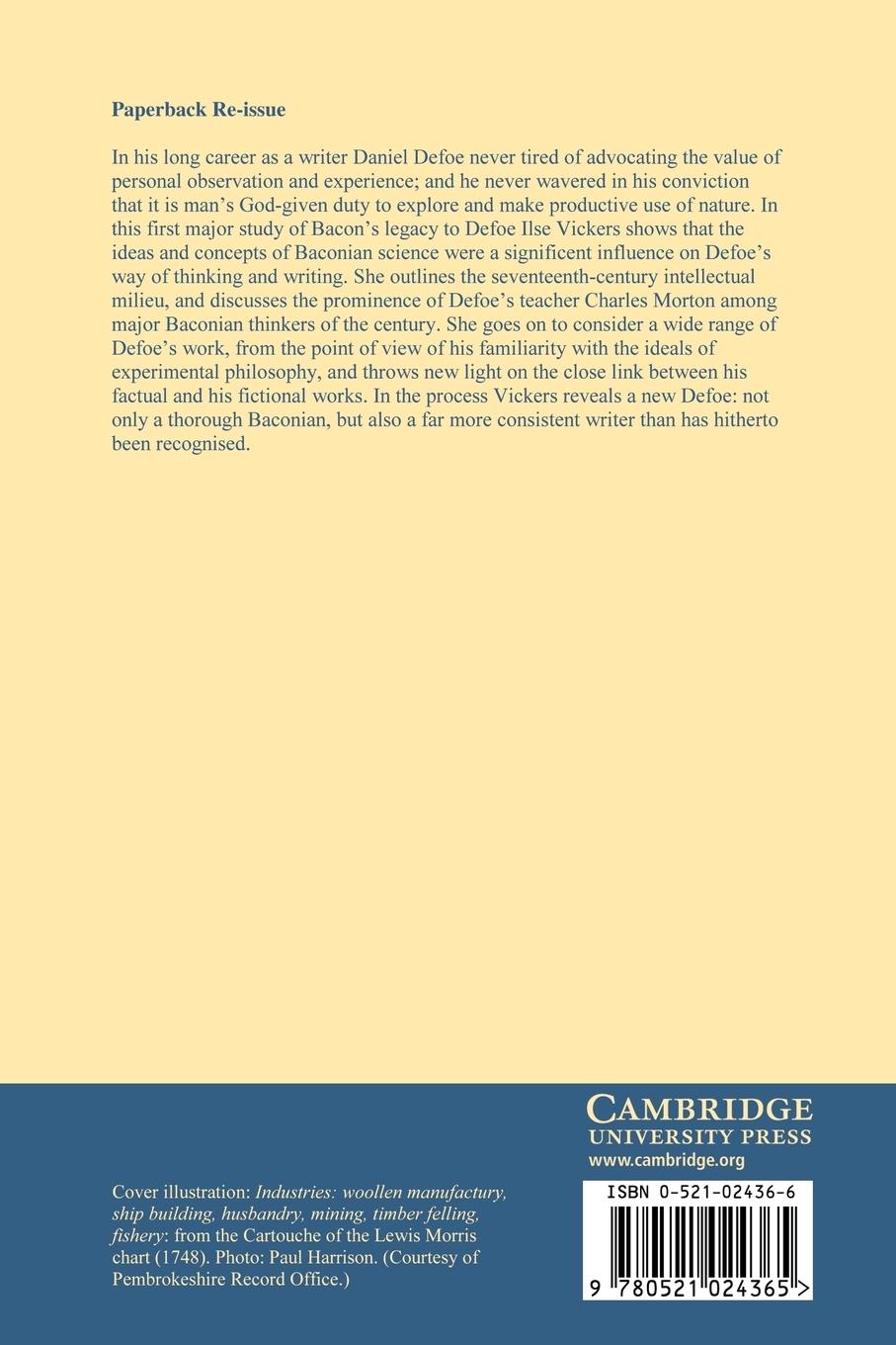Rückseitencover Defoe and the New Sciences