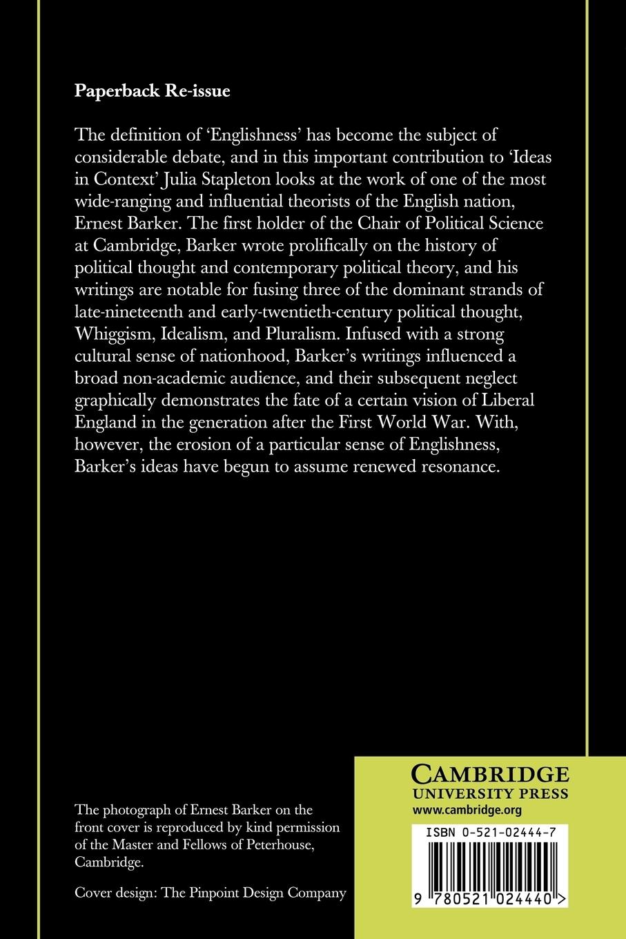 Rückseitencover Englishness and the Study of Politics