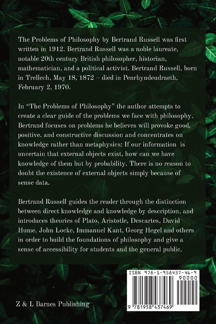 Rückseitencover The Problems of Philosophy