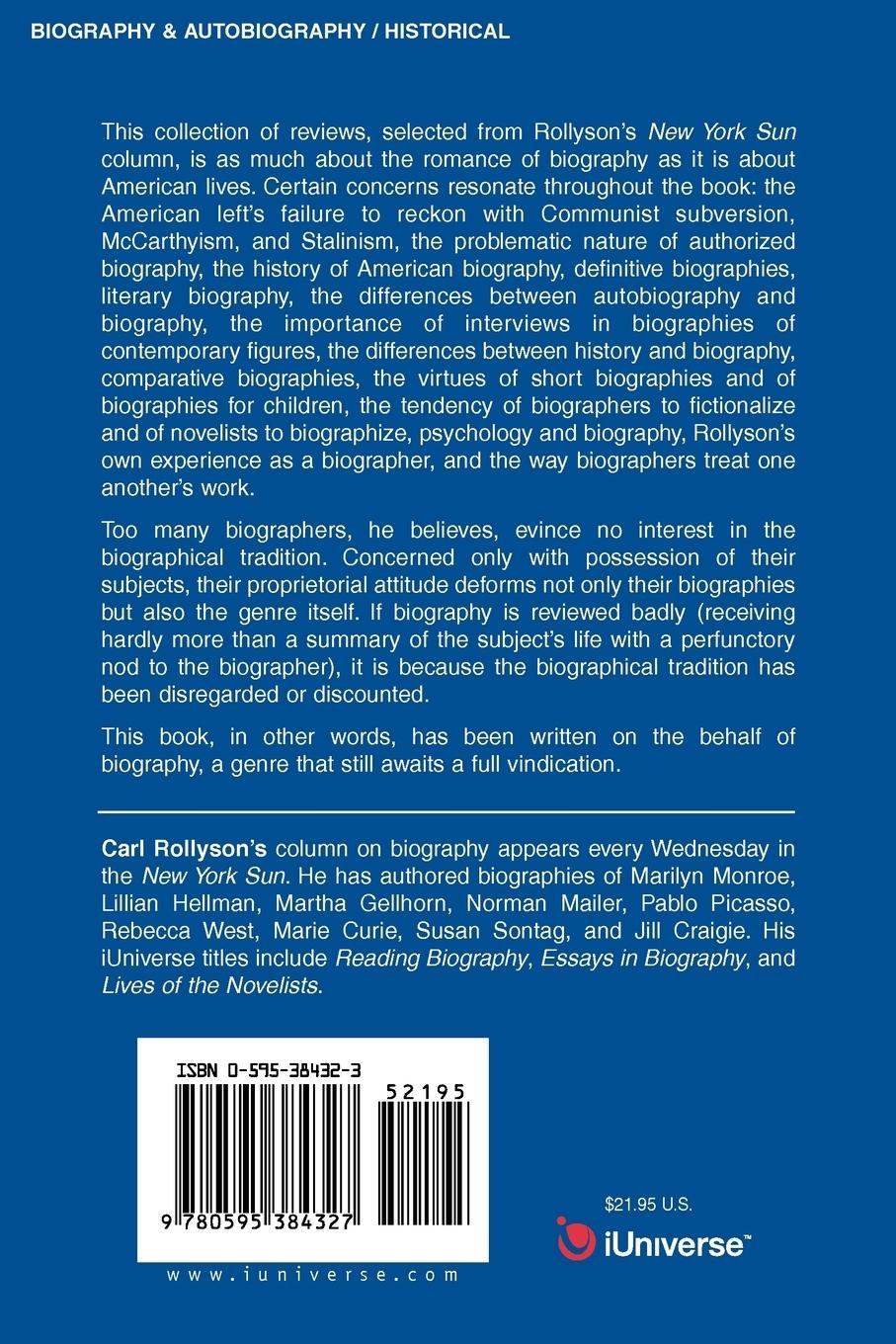 Rückseitencover American Biography