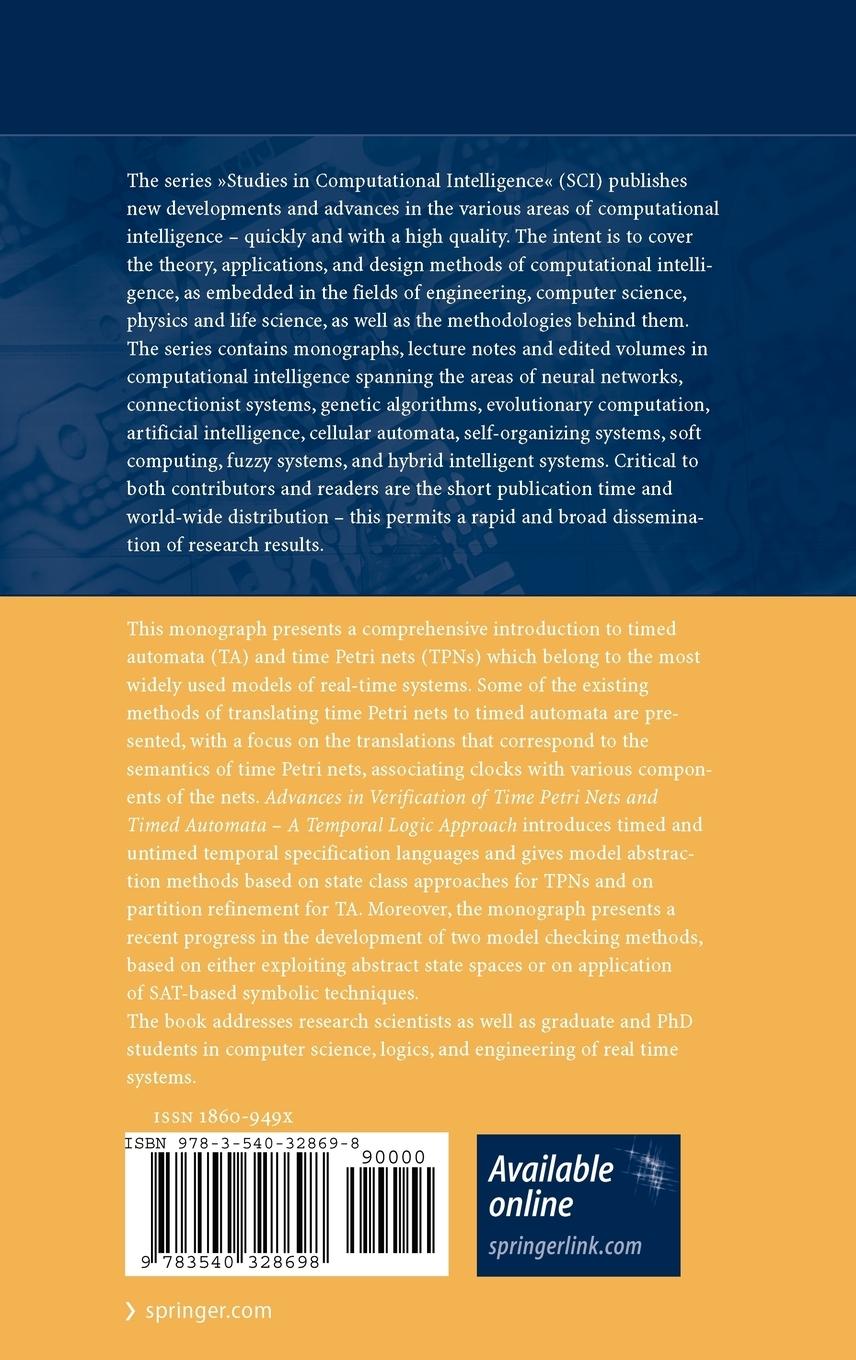 Rückseitencover Advances in Verification of Time Petri Nets and Timed Automata