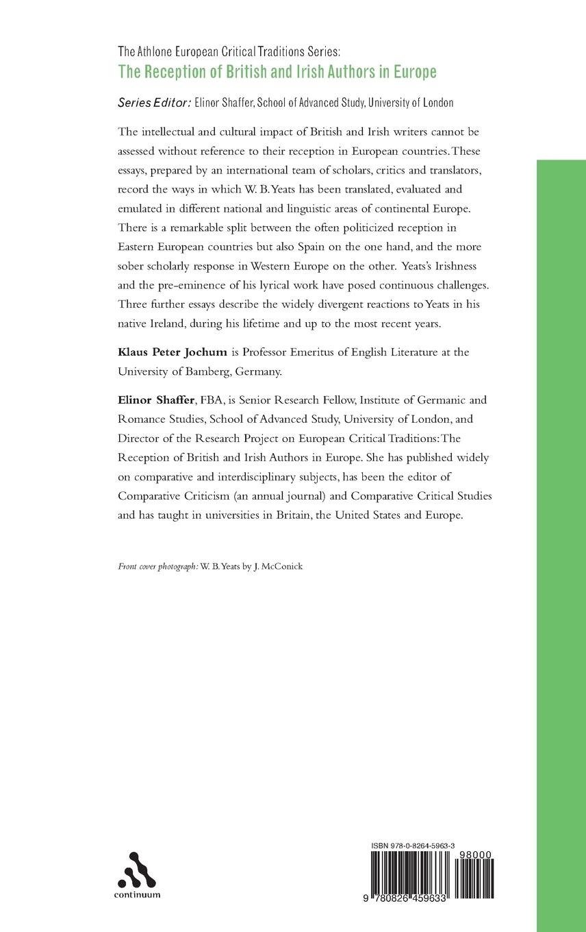 Rückseitencover The Reception of W. B. Yeats in Europe