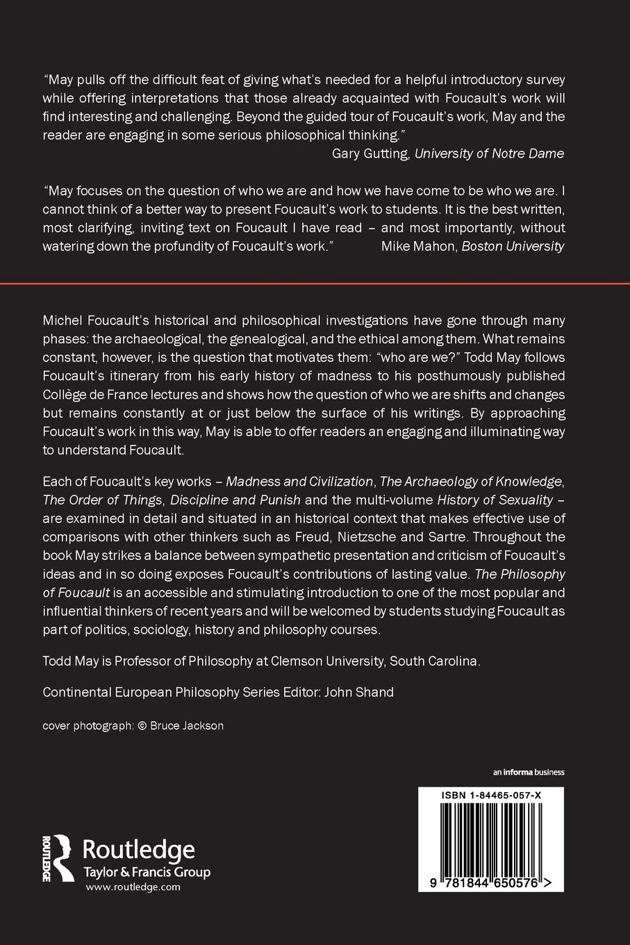 Rückseitencover The Philosophy of Foucault