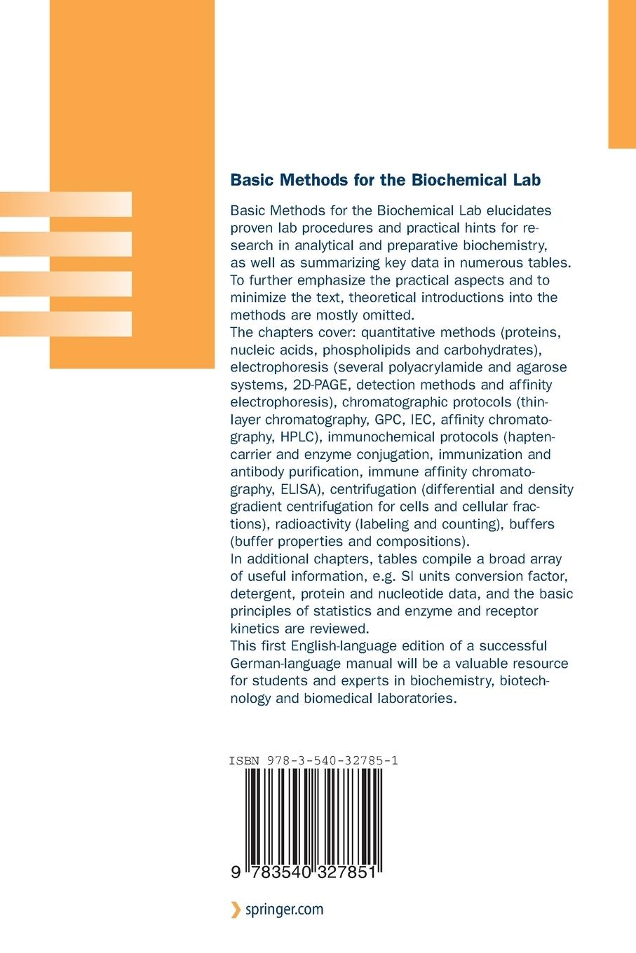 Rückseitencover Basic Methods for the Biochemical Lab