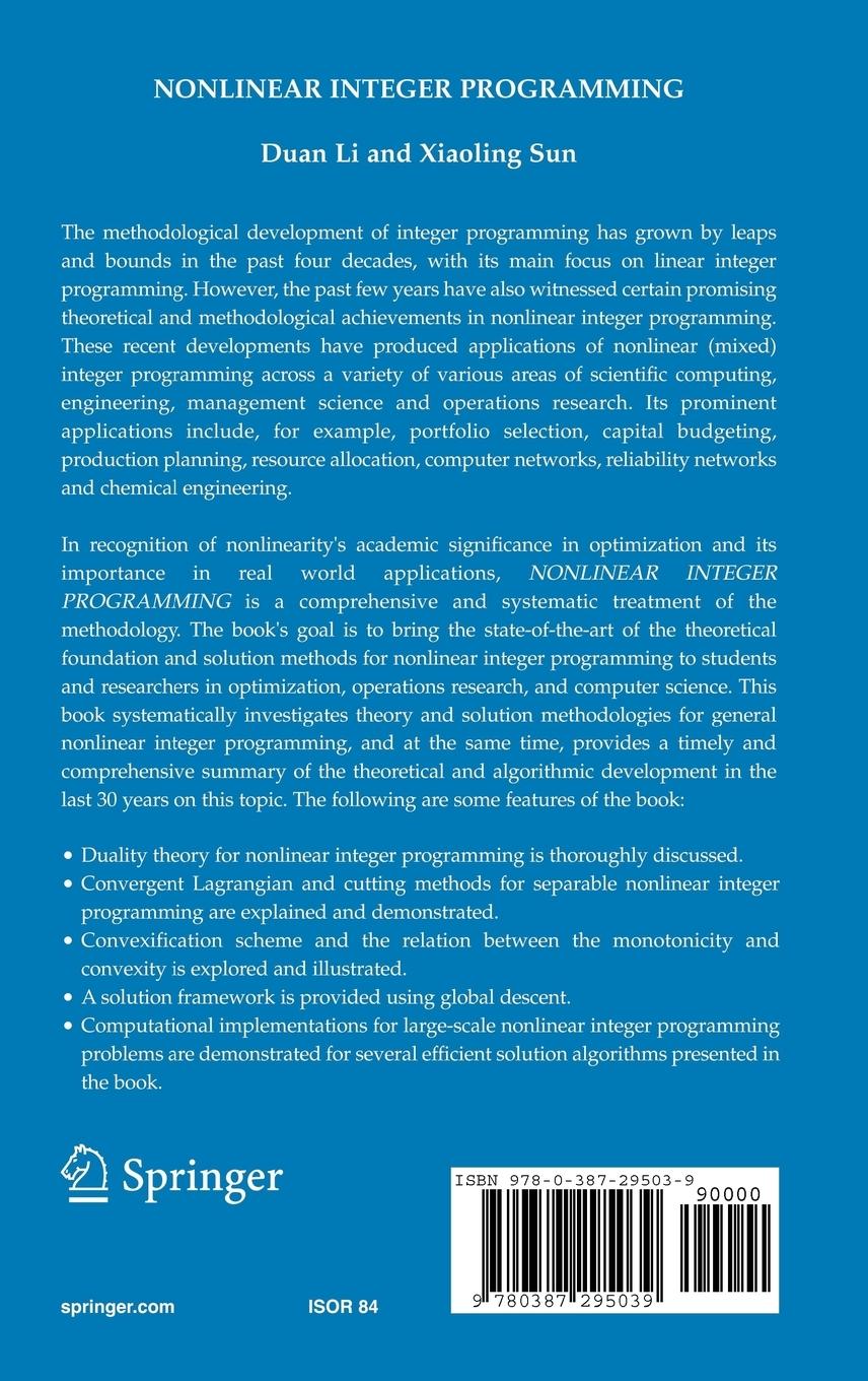 Rückseitencover Nonlinear Integer Programming