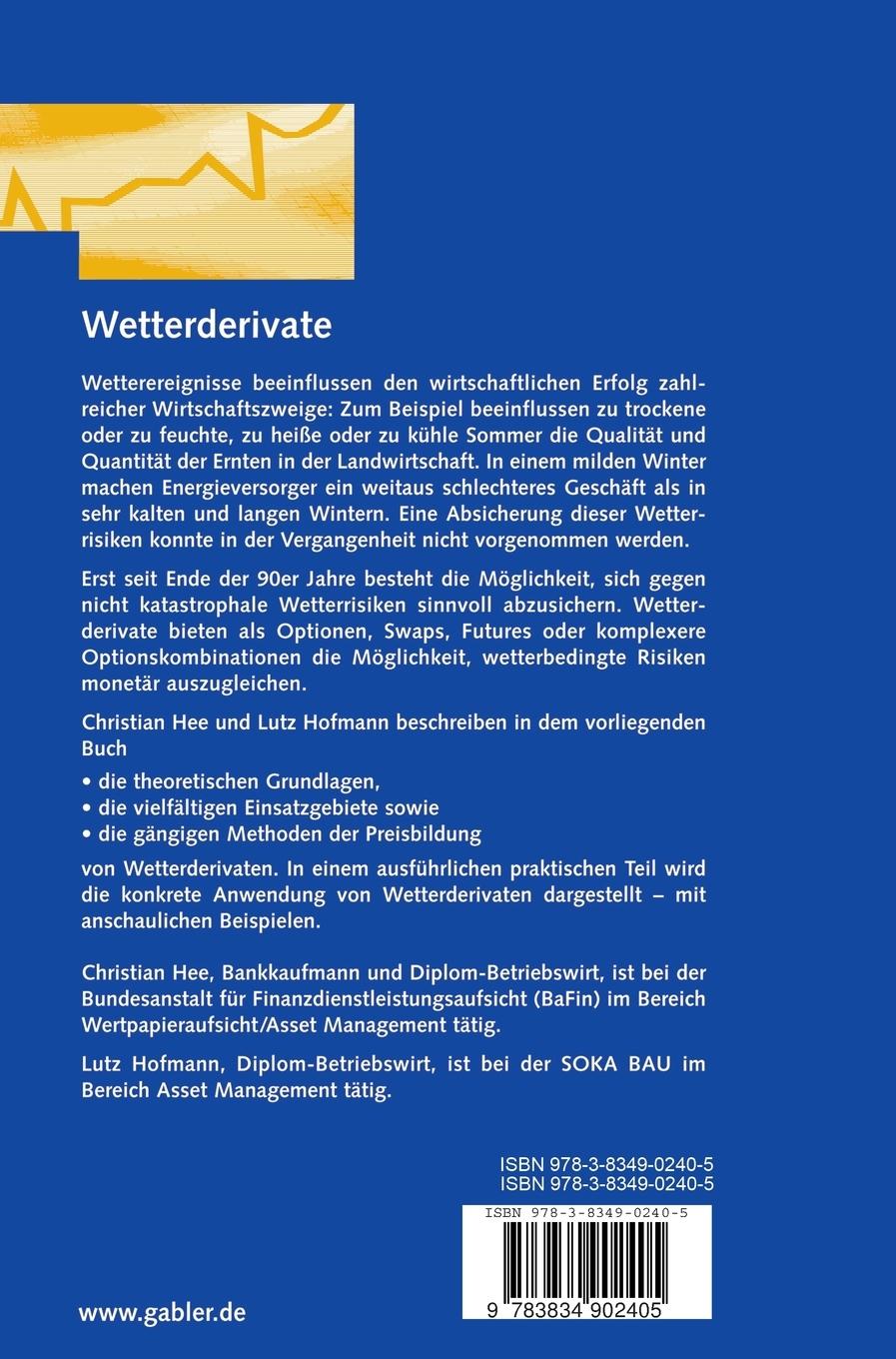Rückseitencover Wetterderivate