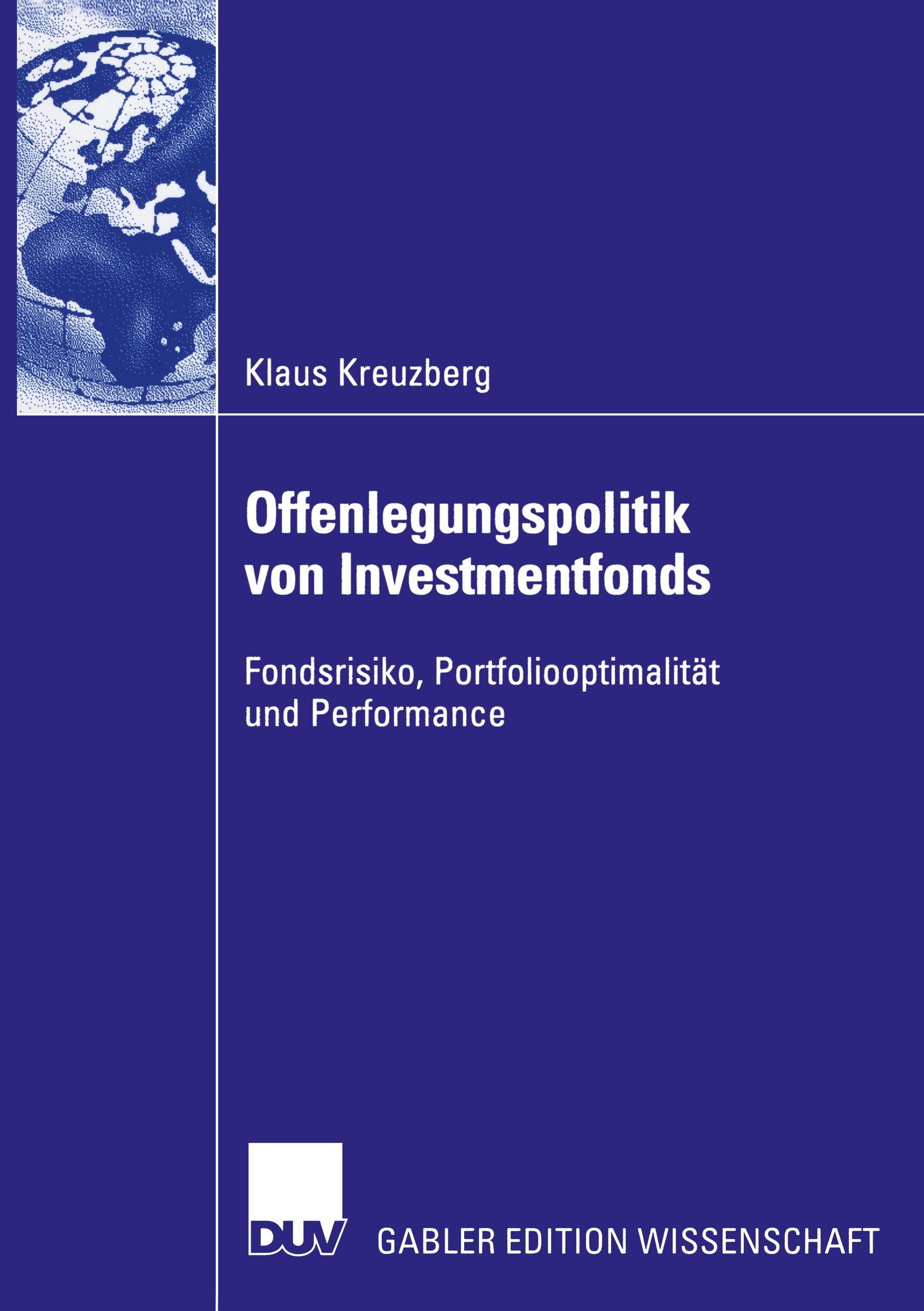 Vorderes Coverbild Offenlegungspolitik von Investmentfonds