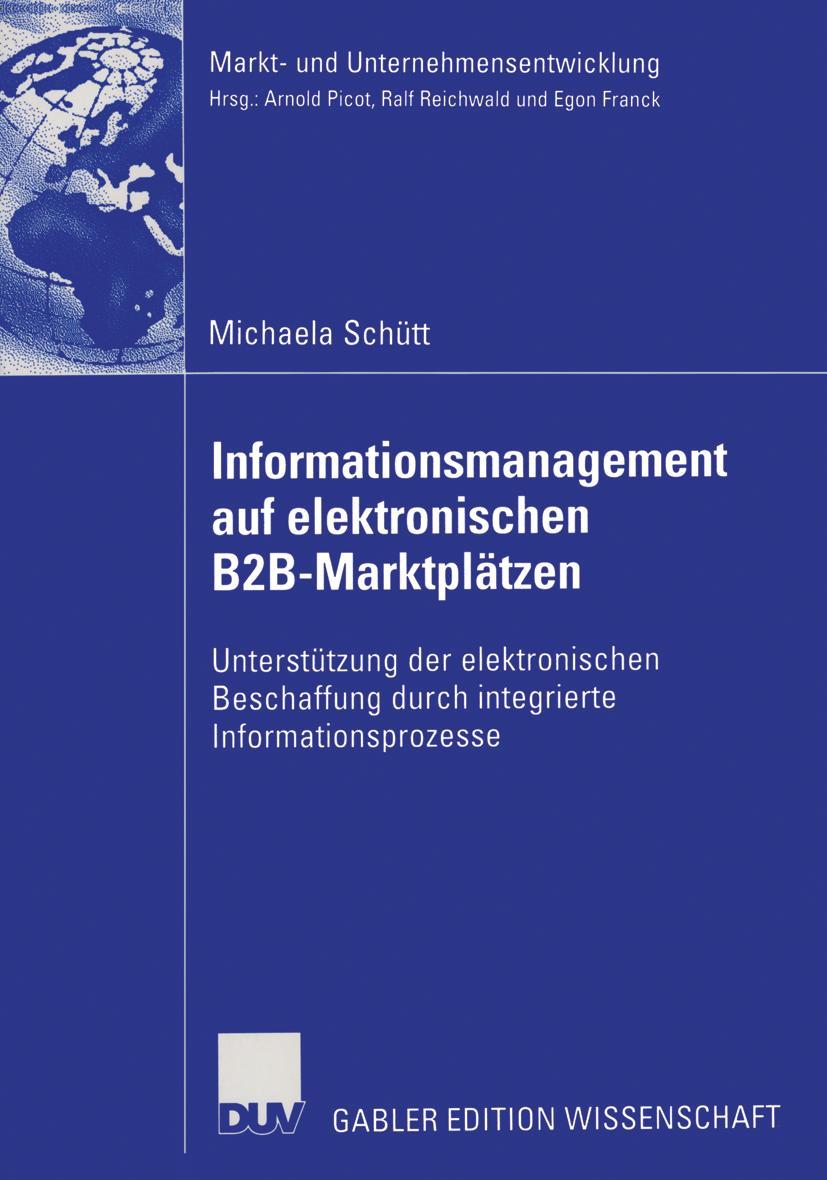 Vorderes Coverbild Informationsmanagement auf elektronischen B2B-Marktplätzen