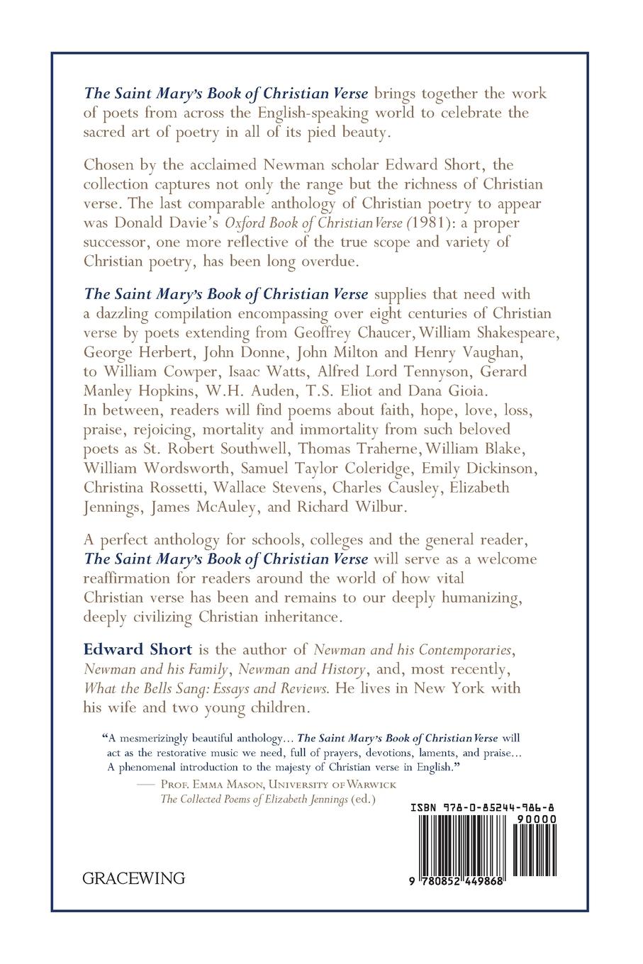 Rückseitencover The Saint Mary's Book of Christian Verse