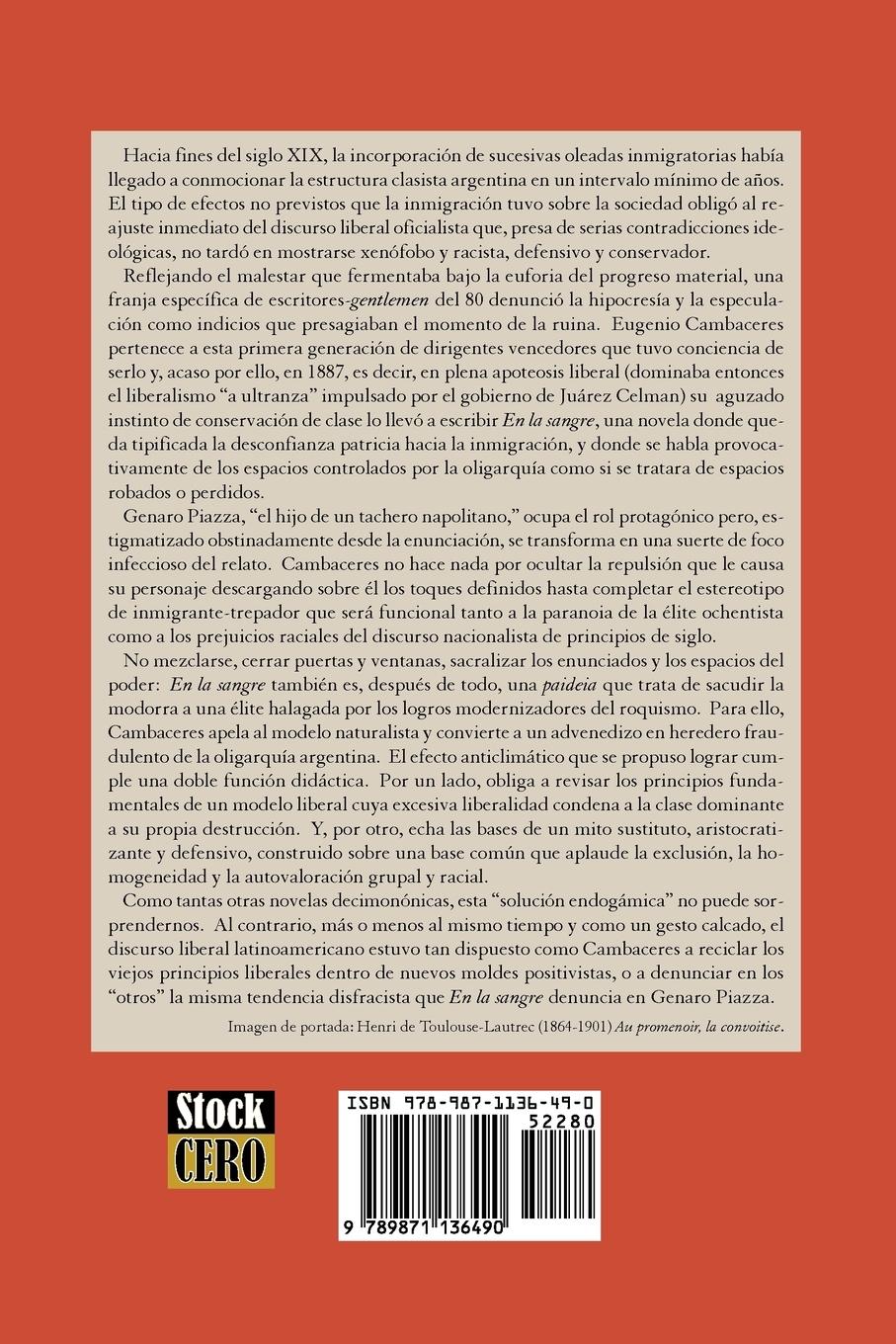 Rückseitencover En la sangre