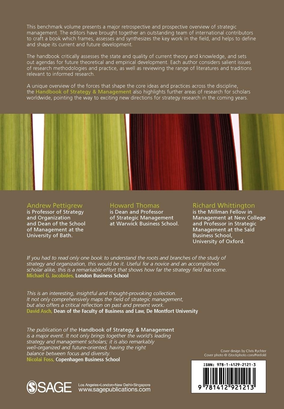 Rückseitencover Handbook of Strategy and Management