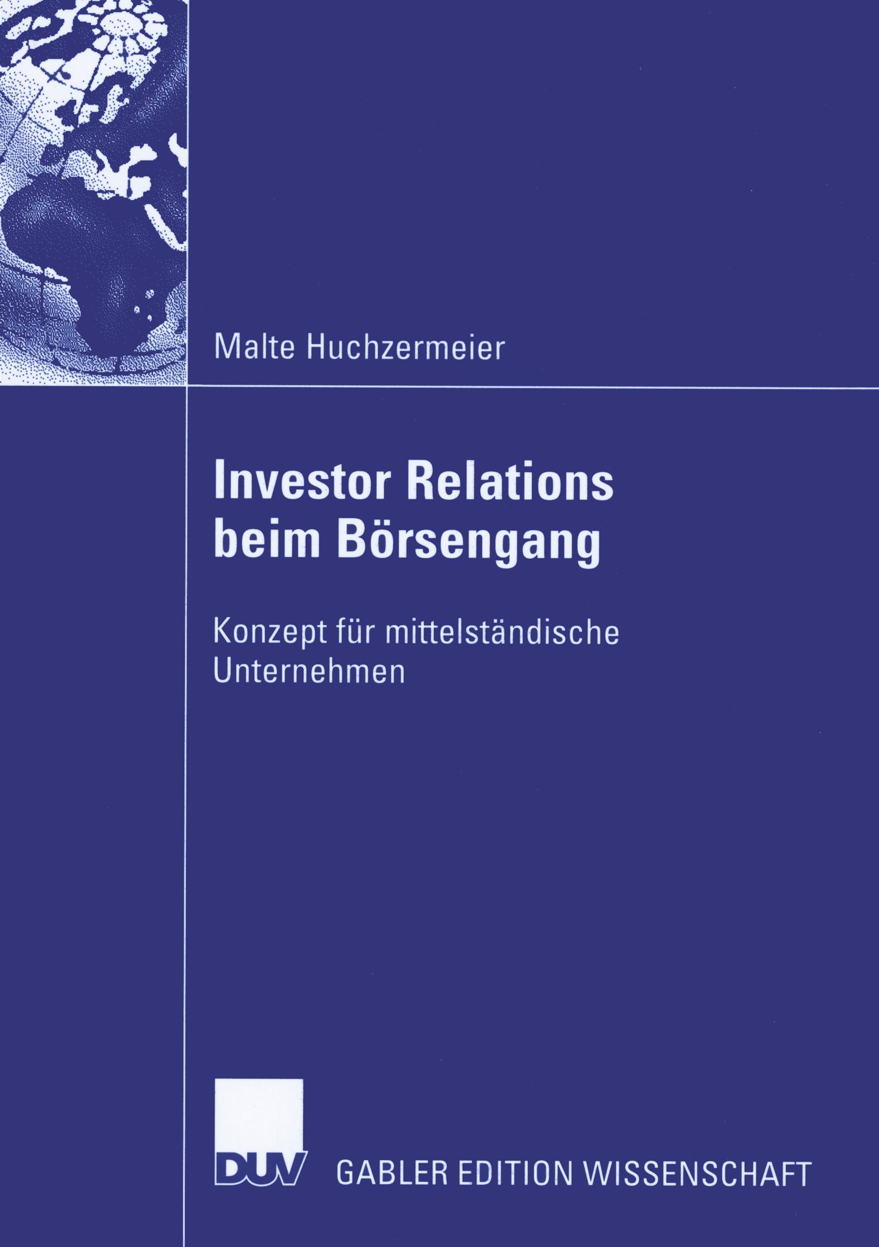 Vorderes Coverbild Investor Relations beim Börsengang