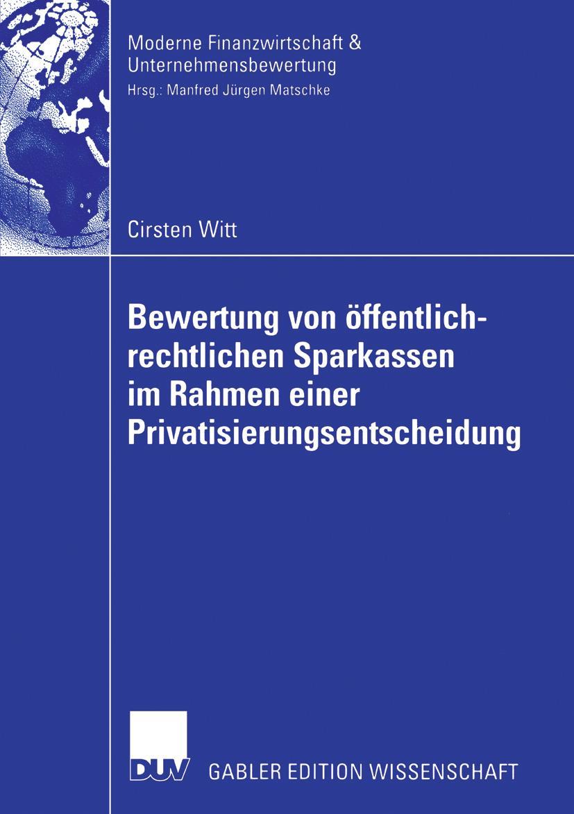 Vorderes Coverbild Bewertung von öffentlich-rechtlichen Sparkassen im Rahmen einer Privatisierungsentscheidung
