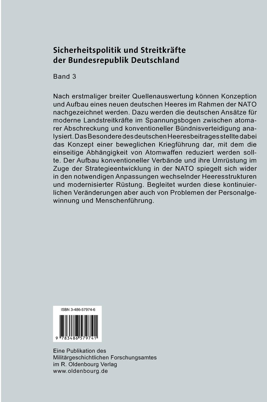 Rückseitencover Das Heer 1950 bis 1970