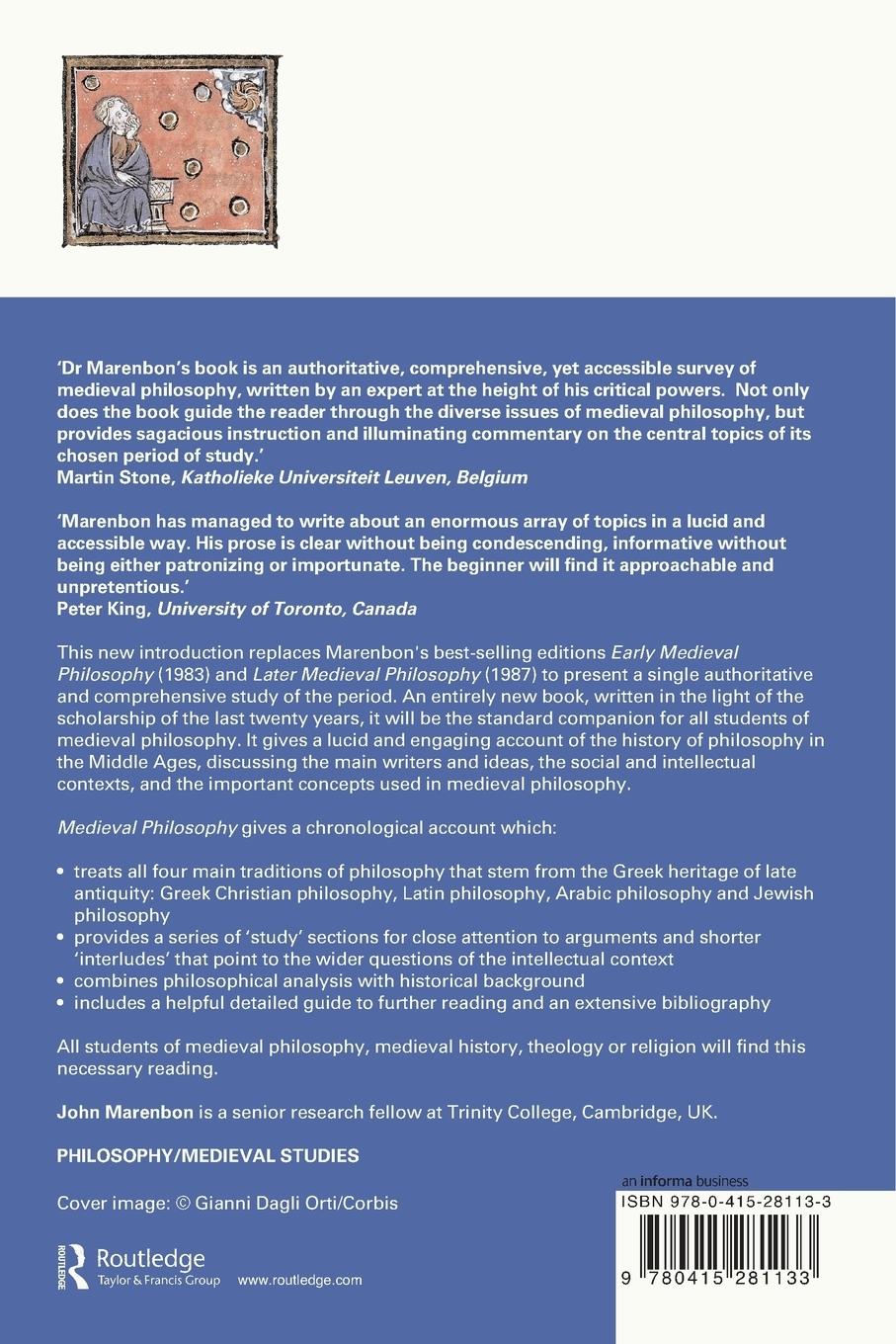 Rückseitencover Medieval Philosophy